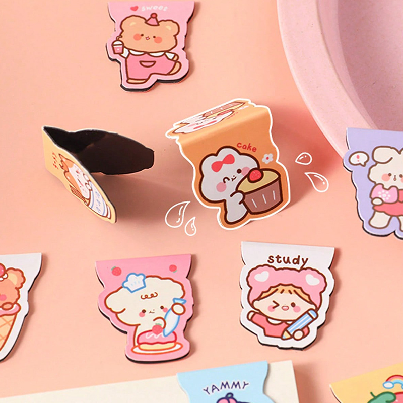 Bookmark Magnetic Clip - 5 adet sevimli karikatür ayı manyetik