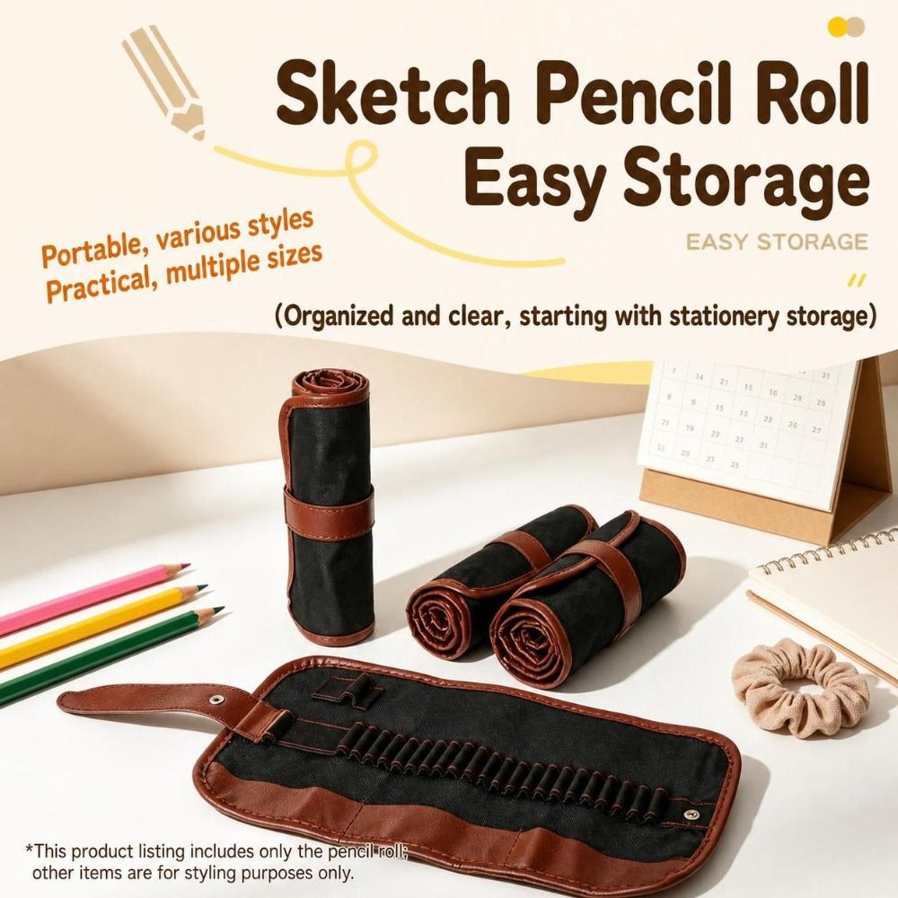 Pencil Case Large - Dayanıklı 24/36/48/72 Bölmeli Rulo Kalem Kutusu