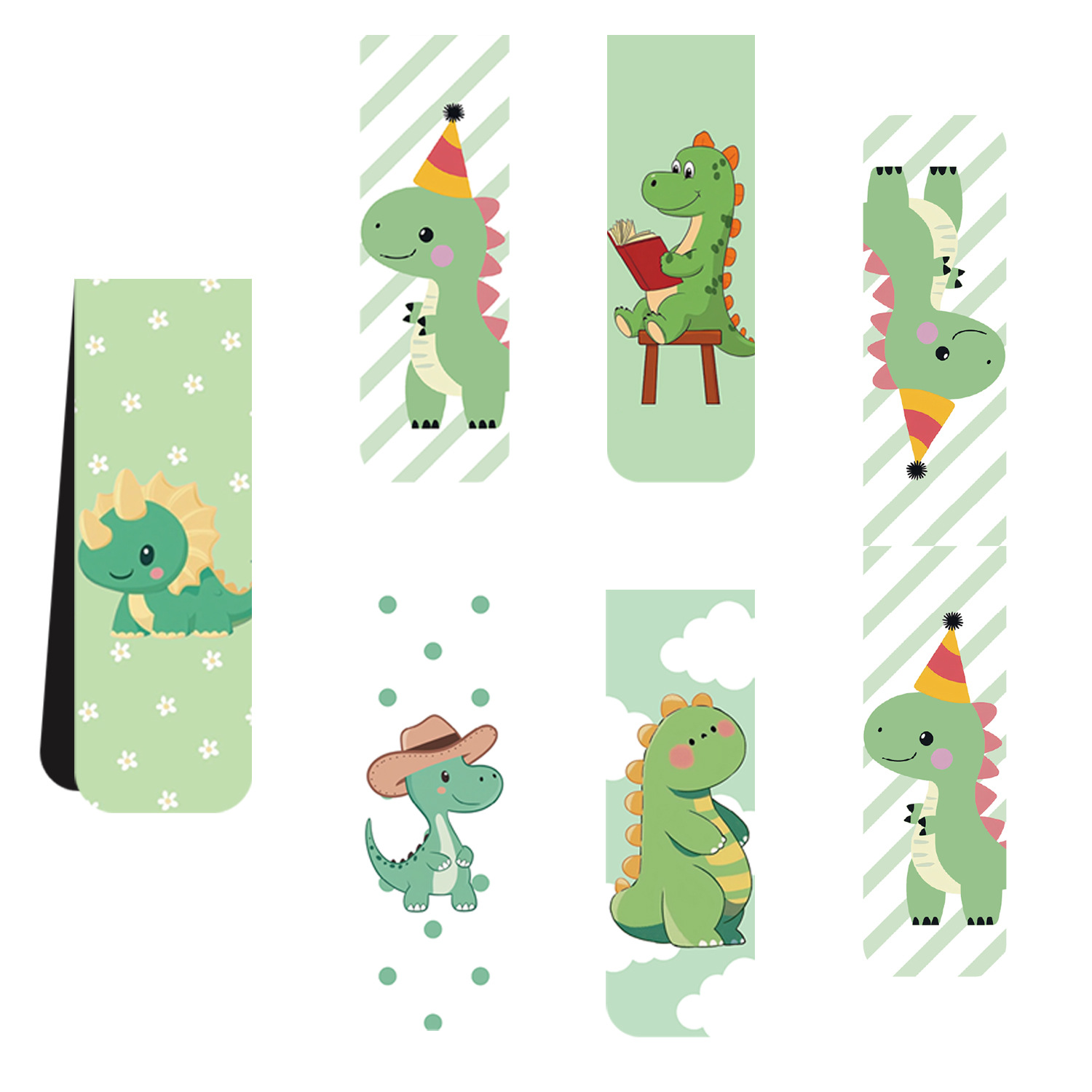 Bookmark Magnetic Clip - 5 adet/takım sevimli karikatür dinozor manyetik